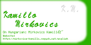 kamillo mirkovics business card